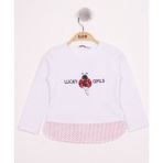 Toontoy Kız Çocuk Uğur Böceği Nakışlı T-Shirt - 1 Yaş - Beyaz
