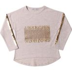 Toontoy Kız Çocuk Unknown Baskılı Sweatshirt Kahve Melanj 5 Yaş K-326 - Kahverengi