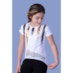 Toontoy Kız Çocuk Varak Baskılı Taş Işlemeli T-Shirt - 10 Yaş - Beyaz