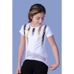 Toontoy Kız Çocuk Varak Baskılı Taş İşlemeli Tişört