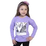 Toontoy Kız Çocuk Varak Baskılı Tişört Lila 6 YAŞ