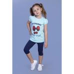 Toontoy Kız Çocuk Vişne Baskılı Taytlı Takım - 4 Yaş - Yeşil