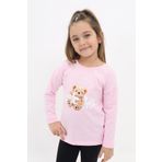 Toontoy Kız Çocuk Welcome Ayı Baskılı Tişört Açık Pembe 2 YAŞ