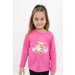 Toontoy Kız Çocuk Welcome Ayı Baskılı Tişört Fuşya 3 YAŞ