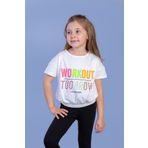 Toontoy Kız Çocuk Workout Baskılı Taş İşlemeli Tişört Ekru 5 YAŞ