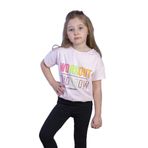 Toontoy Kız Çocuk Workout Baskılı Taş İşlemeli Tişört Pudra 6 YAŞ