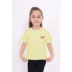 Toontoy Kız Çocuk Yakası Çilek Baskılı Tişört Sarı 4 YAŞ