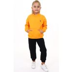 Toontoy Kız Çocuk Yarım Balıkçı Yaka Göğsü Nakışlı Eşofman Takım