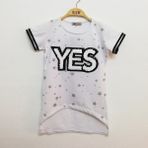 Toontoy Kız Çocuk Yes Baskılı T-Shirt Beyaz 12 Yaş K-239