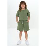 Toontoy Kız Çocuk Yıkamalı Crop Şortlu Takım Yeşil 5 YAŞ