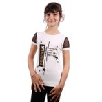 Toontoy Kız Çocuk Yıldız Baskılı Kol Tarafı Fileli Tişört Ekru 8 YAŞ