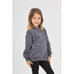 Toontoy Kız Çocuk Yıldız Baskılı Sweatshirt - 5 Yaş - Füme