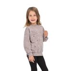 Toontoy Kız Çocuk Yıldız Baskılı Sweatshirt Acı Kahve