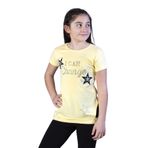Toontoy Kız Çocuk Yıldız Baskılı Taş İşlemeli Tişört Sarı 14 YAŞ