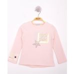 Toontoy Kız Çocuk Yıldızlı Chic Baskılı T-Shirt Pudra 5 YAŞ