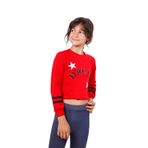 TOONTOY Kız Çocuk Yıldızlı Dream Baskılı Sweatshirt, 12 Yaş, 12159-, Kırmızı, kız-çocuk