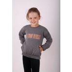 Toontoy Kız Çocuk You Wish Baskılı Sweatshirt - 3 Yaş - Antrasit - Melanj