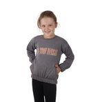 Toontoy Kız Çocuk You Wish Baskılı Sweatshirt Antrasit Melanj 6 YAŞ