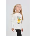 TOONTOY Kız Çocuk Zürafa Baskılı Sweatshirt, 2 YAŞ, 24802, Ekru, kız-çocuk