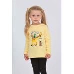 Toontoy Kız Çocuk Zürafa Baskılı Sweatshirt - Açık Sarı - 2 Yaş