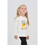 Toontoy Kız Çocuk Zürafa Baskılı Sweatshirt - Ekru - 4 Yaş