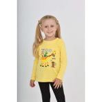 Toontoy Kız Çocuk Zürafa Baskılı Sweatshirt - Koyu Sarı - 2 Yaş