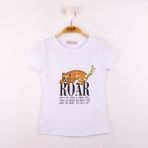 Toontoy Leopar Baskılı Pullu Kız Çocuk T-shirt