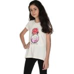 Toontoy Parfüm Nakışlı Ekru Kız Çocuk T-Shirt