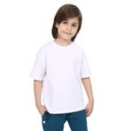 Toontoy Unisex Çocuk Etek Ucu Baskılı Tişört Beyaz 6 YAŞ