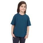 Toontoy Unisex Çocuk Etek Ucu Baskılı Tişört Petrol Mavi 3 YAŞ