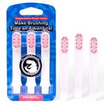 Toothbrush Toys Yedek Fırça Başlıkları (Pembe), Çocuk Manuel Diş Fırçası Oyuncağı, Ekstra Yumuşak Kıllar, Eğlenceli, Değiştirilebilir