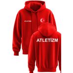 Top Glory Atletizm Baskılı Kapşonlu 3 İp Kışlık Türkiye SweatShirt Atletizm Hoodie