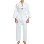 Top Glory Beyaz Yaka Fitilli Basic Taekwondo Elbisesi Dobok - 170 cm