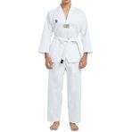 TOP GLORY Beyaz Yaka Fitilli Basic Taekwondo Elbisesi Dobok TGBTEW1