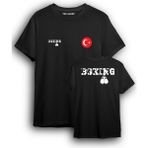 Top Glory Boks Tişört Tasarım Erkek Siyah BOX1003 Özel Kumaşlı Konforlu Spor T-Shirt - XL