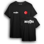 Top Glory BOX1004 Tasarım Boks Tişörtü Erkekler İçin Pamuklu Konforlu ve Şık Stil - Siyah