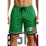 Top Glory Cepli Boston Baskılı Basketbol Şortu Spor Şort - Yeşil - XL