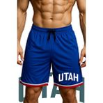 Top Glory Cepli Utah Baskılı Basketbol Şortu Spor Şort - Mavi