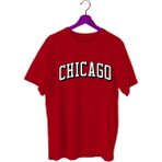 Top Glory Chicago Baskılı Basketbol T-Shirt Sporcu Tişörtü - Kırmızı