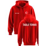 Top Glory Masa Tenisi Baskılı Kapşonlu 3 İp Kışlık Türkiye SweatShirt Masa Tenisi Hoodie XS