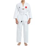 TOP GLORY (T1385) Fitilli Beyaz Yaka Baskılı Taekwondo Elbisesi Dobok