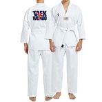TOP GLORY (T1403) Fitilli Beyaz Yaka Baskılı A10 Taekwondo Elbisesi Dobok