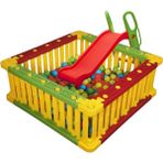 Top Havuzu Tam Set - Kaydıraklı Oyun Alanı - Top Havuzu Topları - Anaokulu Kreş Park Oyuncağı - Renkli