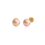 Top Küpe 3 Cm 14 Ayar Rose Altın