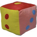Top Rock Store 23 cm Eğitici Sevimli Peluş Zar - tek ebat - Kırmızı
