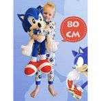 Top Rock Store Sonic Peluş Oyuncak 80 cm Dev Boy En Büyük Boy Hediyelik Uyku Arkadaşı - Standart