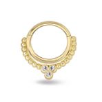 Top Toplu Üç Taşlı Altın Helix Piercing