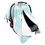 Top Tots Deluxe Minky Bebek Araba Koltuğu Kılıfı - Angel Wings, 100 x 60 cm Beyaz