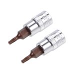 TOP-VIGOR 2 Adet Torx Bit Soketi, 1/4 "Sürücü x T10 CR-V Anahtar Soketi, Premium S2 Çelik Uçları, Tork Anahtarı için 38mm Uzunluğa Sahip Torx Biti, Darbe Gücü Matkaplar, Sürgülü Çubuk