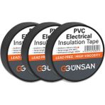 Topalak Ticaret Günsan Elektrik Bant 3 Adet Günsan Elektrik Siyah Izole Bant 0.13X18MMX10M